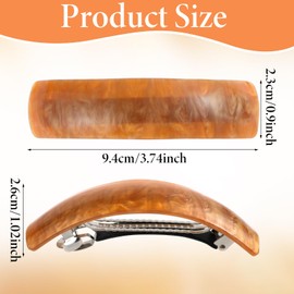 Giantree 4Pcs Hair Barrettes for Women, Barrettes for Women Large Hair Barrettes, Elegant French Design Retro Acrylic Hair Clips Hair Barrettes for Women Thick Hair Curly Wavy Ponytail Hair(4Pcs)