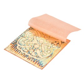 sourcing map 25 Pcs Gold Leaf Sheets 5.5" x 5.5" Imitation Gold Foil Sheets Variegated Booklet with Pattern for Crafts,Picture Frames,Nails and DIY Arts Decoration,Gold Heart Shaped