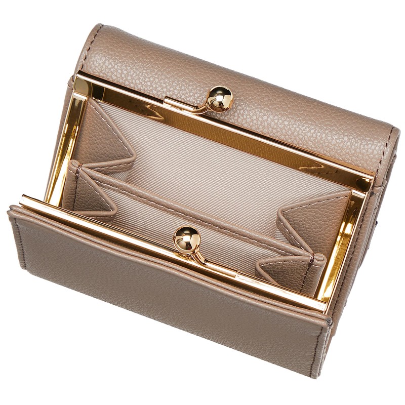 Samantha Vega Billfold Wallet with Belt Hardware, beige, (greige)