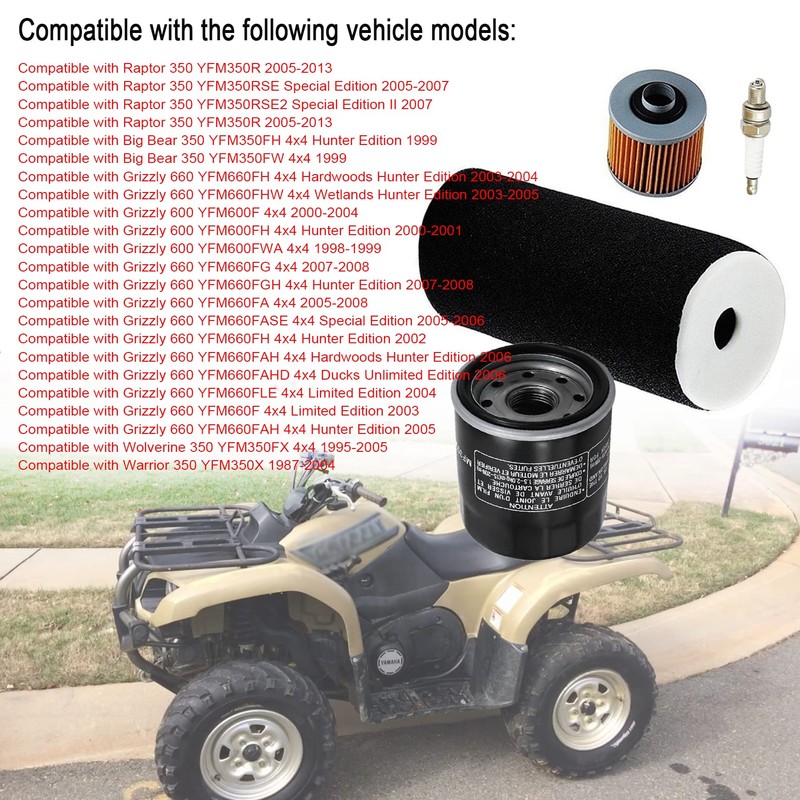 LIYYOO 1UY-14451-00-00 Air Filter Oil Filter Spark Plug Kit, Compatible