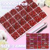 30000+Pcs Resin Rhinestones for Bedazzling, Red 2-6mm Bedazzler Flatback Gems
