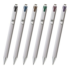 Sakura Crepas Gel Ink Ballpoint Pen, Ball Sign, iD, Set of 6 Colors, 0.4 mm GBR204-6