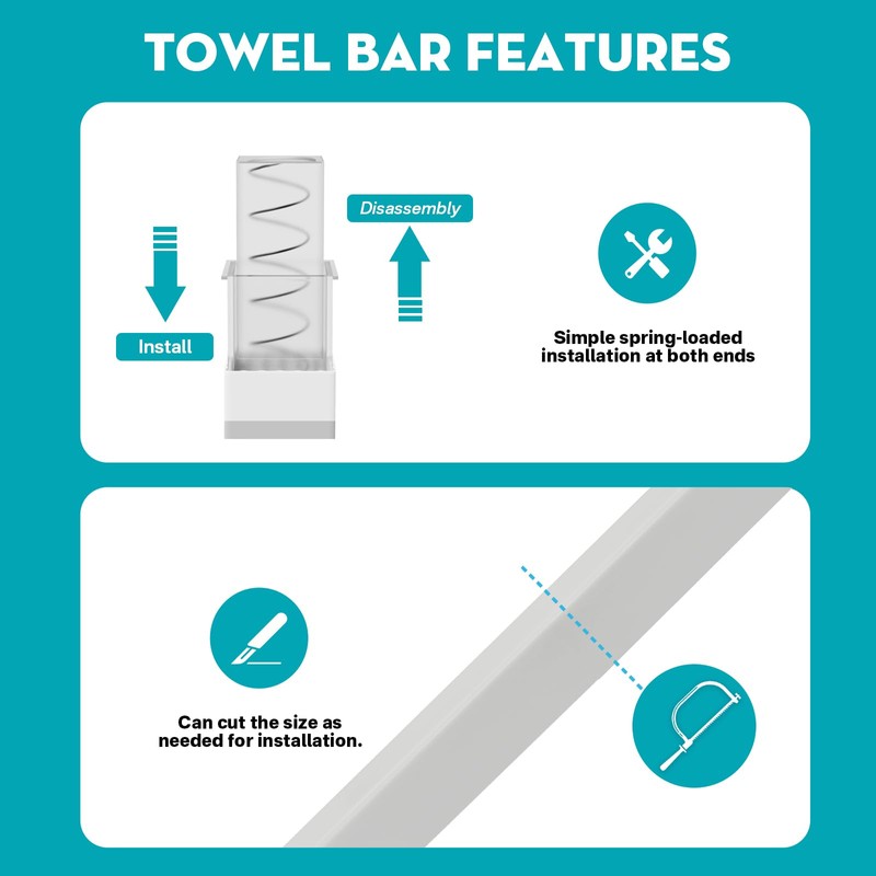 IWIWE 24 Inch Towel Bar Replacement Rod for Ceramic Holder
