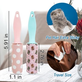 8 Pcs Mini Lint Roller, Lint Roller for Travel Size Sticky Removing Tool House Essentials for Pet Hair Removal Travel Clothes Gifts Bags Furniture Car Seat