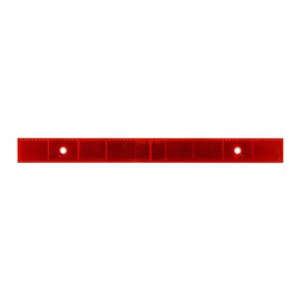 Grand General 80866 Red 12" Stick-On Reflector Strip with 2 Mounting Holes and Stainless Steel Screws