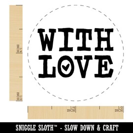 with Love Heart Fun Text Rubber Stamp for Stamping Crafting Planners - 1/2 Inch Mini