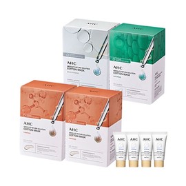 AHC Pure Cotton Mask Pack 100 Sheets Firming 50 + Brightening 25 + Calming 25 + Sunscreen 7ml x4 / AHC 순면 마스크팩 100매 퍼밍50 + 브라이트닝25 + 카밍25 + 선크림 7ml x4