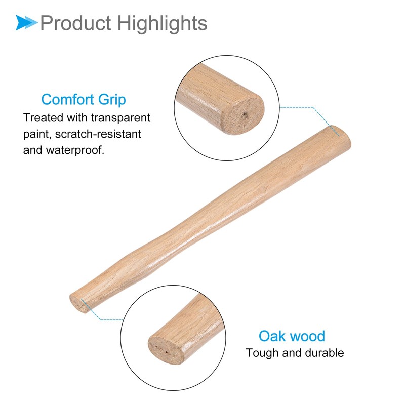 CoCud Hammer Handle Replacement, 32cm/13 Oak Wood Flat Comfort Grip