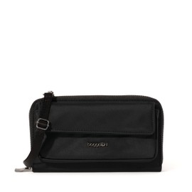 Baggallini Women's RFID Phone Wallet Crossbody, Black Twill