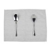 INFEI Plain Striped Cotton Linen Blended Dinner Cloth Napkins -