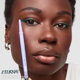 Kosas Soulgazer Gel Eyeliner (Eternal) - Waterproof, Smudge-Proof Pen with Hyaluronic Acid - Retractable Eyeliner Pencil with Sharpener & Smudger, Long-Lasting - Emerald Green Satin