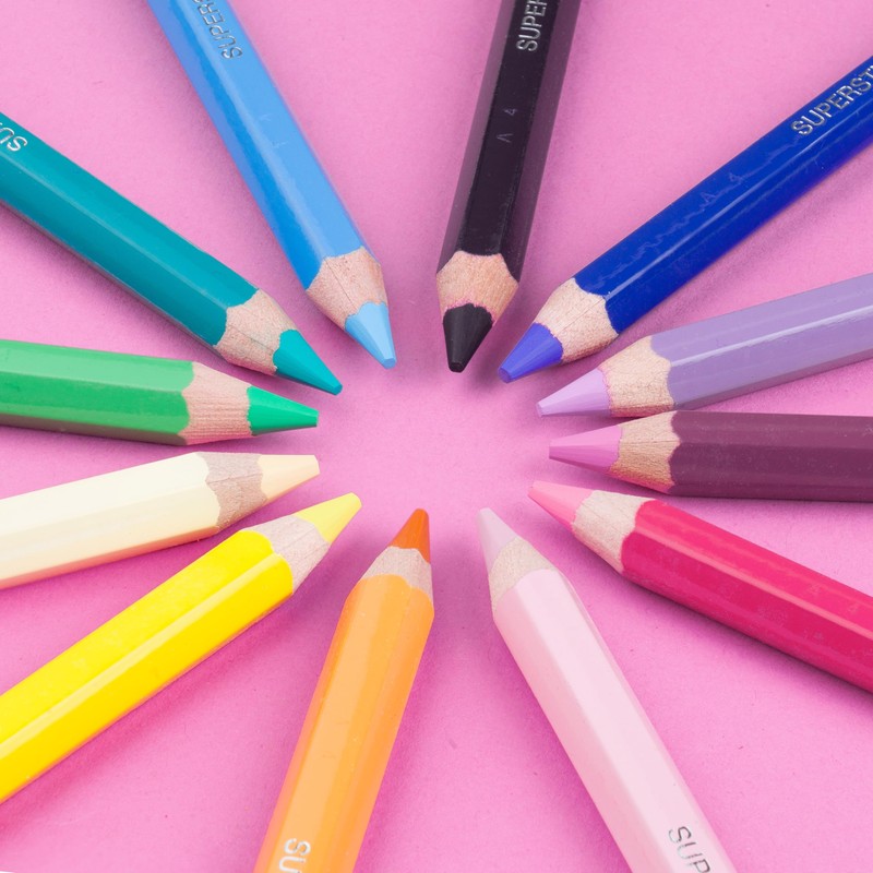 JOLLY X-BIG Candy Colours 12 Colours Extra Thick and Shatterproof