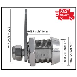 NIANNIAN 2 Pack Toolbox Lock 5/8" Tubular Cam Replacement Lock Hook Cam Keyed Alike with
