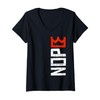 Womens No Kings Protest Sign Vertical V-Neck T-Shirt