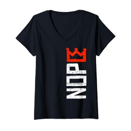 Womens No Kings Protest Sign Vertical V-Neck T-Shirt