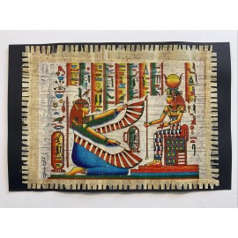 *Rare* Egyptian Papyrus Painting  Winged goddess Ma’at 6x9”