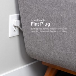 GE GE 6-Outlet Surge Protector, 6 Ft Extension Cord, 540 Joules, Power Strip, Flat Plug, Integrated Circuit Breaker, Wall Mount, ETL Listed, White, 83048