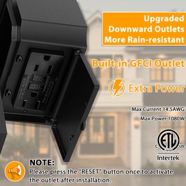 Dusk to Dawn Outdoor Lights with GFCI Outlet Sensor Outside Exterior Porch Wall Light Fixture, Anti-rust Wall Mount Lantern,Waterproof Wall Sconce,Outside Lights for House Front Door,Bulb not Included
