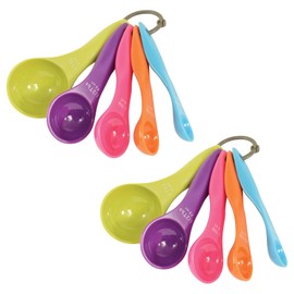 yolzhxe Measuring Spoons Set, Plastic Dosing Spoon with Scale, Interlocking Measuring Spoons, Gram, Multicoloured Measuring Spoons, Measuring Tool for Baking, Cooking, Kitchen, Random Colour, Pack of