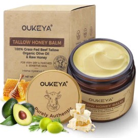Crema Facial Oukeya Hidratante con Sebo y Miel para Piel Seca, 50g