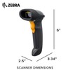 Symbol Zebra LS2208 Series Corded Handheld Standard Range Laser Scanner