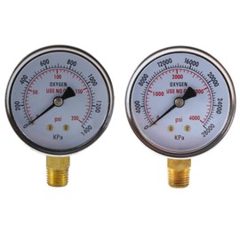 SÜA - Low and High Pressure Gauges for Oxygen Regulator - 2.5 inches (PAIR)