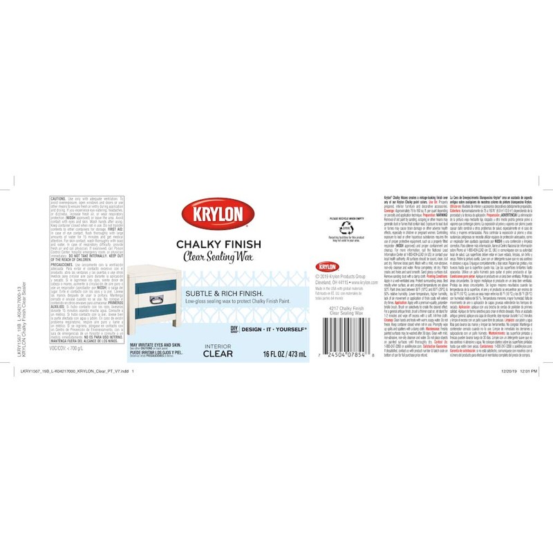 Krylon K04217000-13 Chalky Finish Half-Quart, 16 Fl Oz (Pack of
