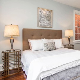 Lamp Shades Set of 2 - Drum Lampshades 11.6" Top x 12.6" Bottom x 9.5" High, Modern Natural Linen Lampshade for Table Lamp & Bedside Lamp, Assembly Required (Beige)