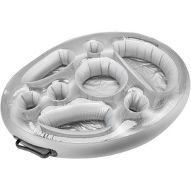 CHICIRIS Soporte para Bebidas, Flotadores para Soporte para Bebidas en la Piscina, portavasos inflables para alberca de PVC, para Fiesta en la Piscina, Vino de Frutas, Teléfono Móvil, Agua (Plata)