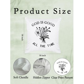 BitKan God is Good Throw Pillow Covers 18x18 - Christian Decor for Home/Room, Prayer Room Decor, Christian Gifts for Women Faith, Jesus Gifts, Religious Gifts for Women/Men