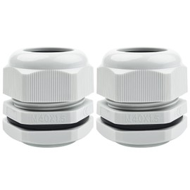 Hanibos Cable Gland M40, Waterproof IP68 Cable Entry Grey Adjustable Cable Glands for Outdoor Garden Control Box Junction Box Pack of 2