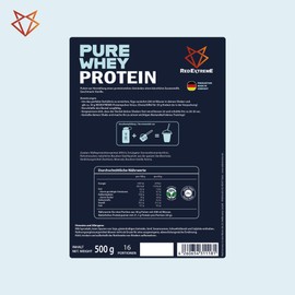 Redextreme Pur Whey Vanille – 100% natürliches Molkeprotein - 21 g hochwertigem Protein pro Portion - Proteinpulver - Molkeeiweißpulver