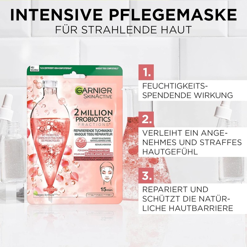 Garnier SkinActive 2 Million Probiotics Repairing Cloth Mask, Face Mask