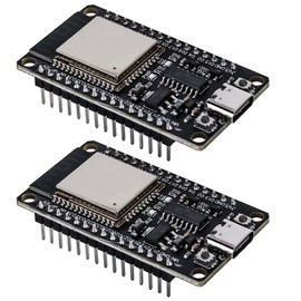 2 pieces ESP32 development board NodeMCU module: ESP32 type C NodeMCU development board, ESP-WROOM-32, 2.4 GHz dual mode WiFi + Bluetooth dual cores microcontroller integrated, CH340C chip