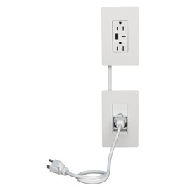 Legrand Wiremold In-Wall Power Outlet Extender Kit, White, 6 Foot Cable, For Kitchen Remodel and Outlet Relocation, IWPE-WH