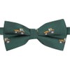 King & Priory Dark Green Herringbone Embroidered Tractor Bow Tie