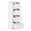SEGAWE Bathroom Floor Storage Cabinet Freestanding Wooden Side Organizer with