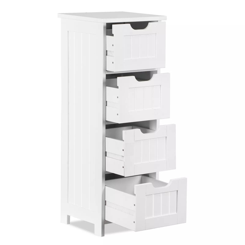 SEGAWE Bathroom Floor Storage Cabinet Freestanding Wooden Side Organizer with
