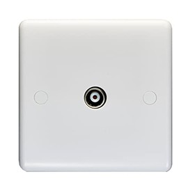 Eurolite Enhance White Plastic Coax TV Outlet (non-isolated)