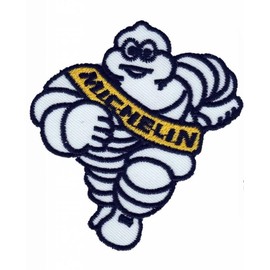 Car Tire Logo Embroidered Iron on or Sew on Applique Patch, 2.8" x 3.4"