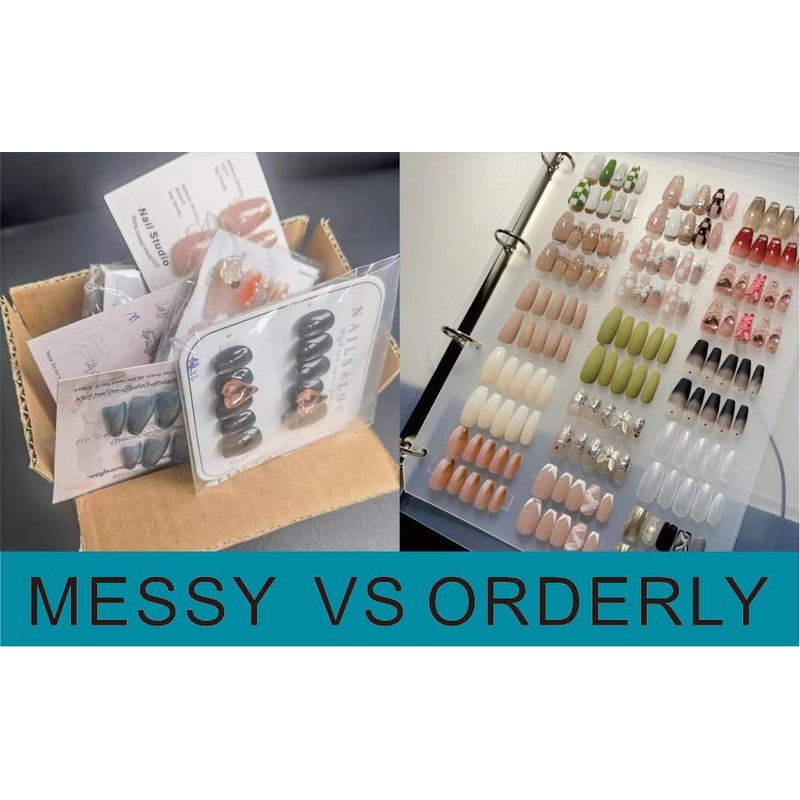 MeetRade Nail Storage Organizer: A5 Nail Display Book Fake Nail