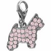 West Highland White Terrier dog pink crystal clip on charm Westie