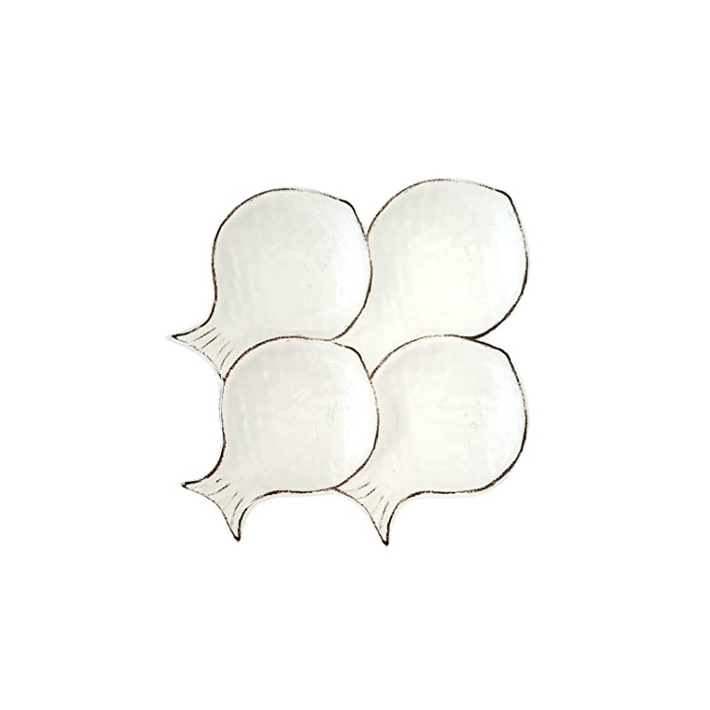 Sigrid Olsen Fish Design Melamine Snack Bowl Set, White, 15x14