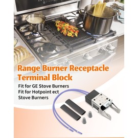 Urnqowuy 4PCS WB17X5113 Range Burner Receptacle Terminal Block Fit for GE Hotpoint, Element Receptacle and Wire Kit Fit for GE Hotpoint, Replace AP2021559 PS232646