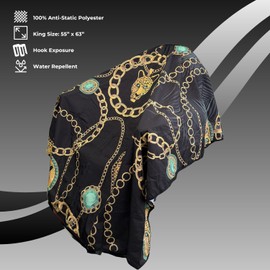 Barber Flow Leopard Chain Hair Cutting Barber Cape | Adjustable Elastic Neckband Closure | Large King Size