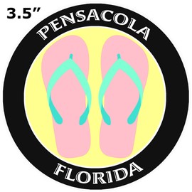 Athena Brands Flip Flops Pensacola Florida - Car Truck Window Bumper Graphics Sticker Decal - Black