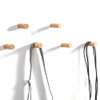 LONANGG 6 Pieces Beech Wood Wall Hooks Coat Hooks Wall