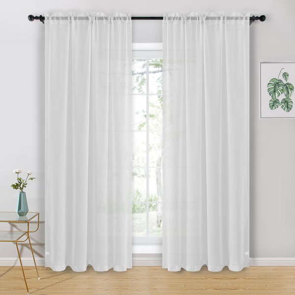 Hiasan White Voile Curtains for Living Room Net Curtains for