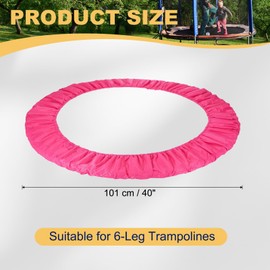 YELARXI Trampolines Spring Cover, Round Small Trampolines Replacement Cover, 6 Holes Safety Pad Replacement - Fitting for (Men/Women/Indoor/Home/Fitness) 40 Inch & Oxford Cloth & Rose Red