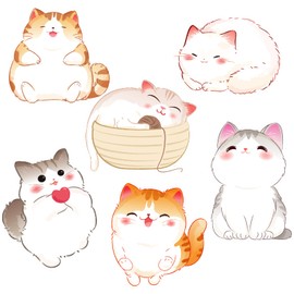 JSRQT 6 Pack 180 Sheets Cat Themed Sticky Notes, Small Cute Post Self Stick Notes Pads for Adult Kids, Kawaii Self-Stick Memo Pads for School Office, Cat Lovers, Plan Reminder, Classroom Rewards